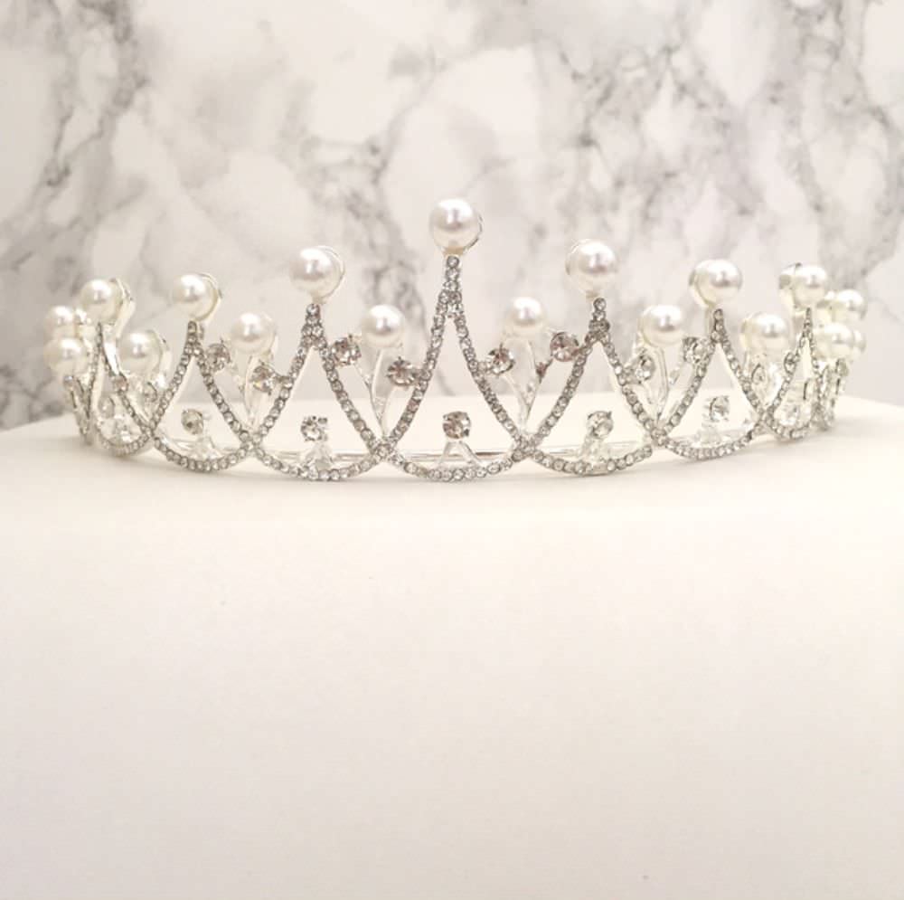 【ヘッドドレス】princess ビジューブライダルティアラ 【結婚式 ヘアアクセサリー】