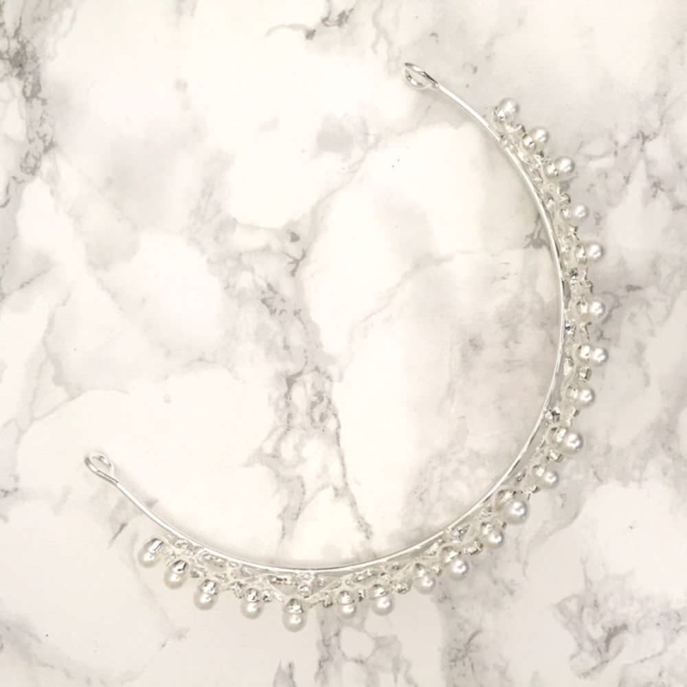 【ヘッドドレス】princess ビジューブライダルティアラ 【結婚式 ヘアアクセサリー】