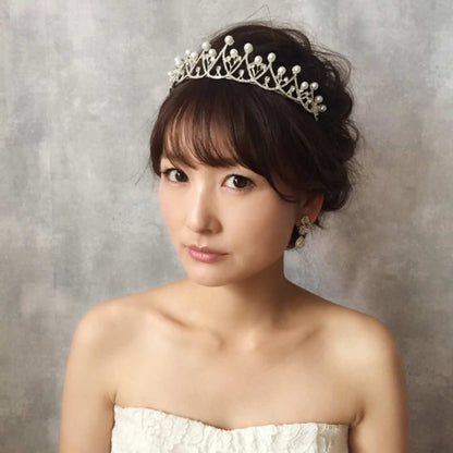 【ヘッドドレス】princess ビジューブライダルティアラ 【結婚式　ヘアアクセサリー】