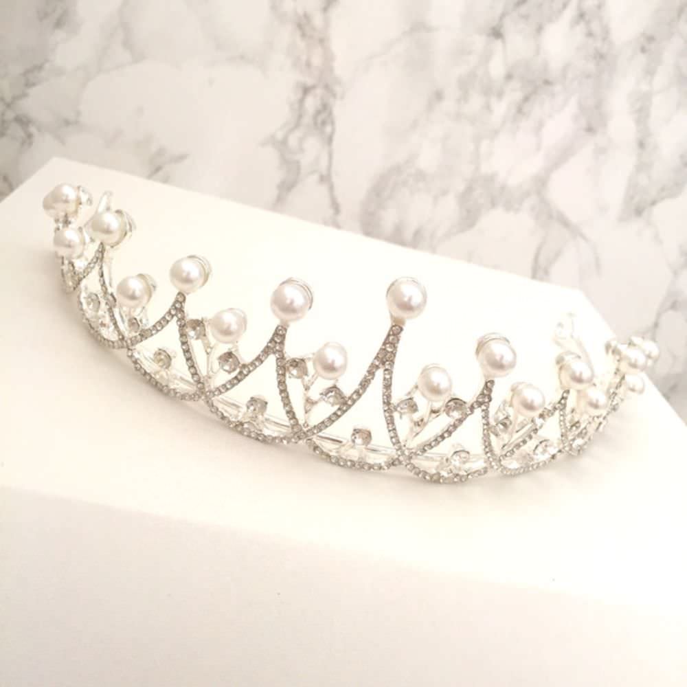 【ヘッドドレス】princess ビジューブライダルティアラ 【結婚式 ヘアアクセサリー】