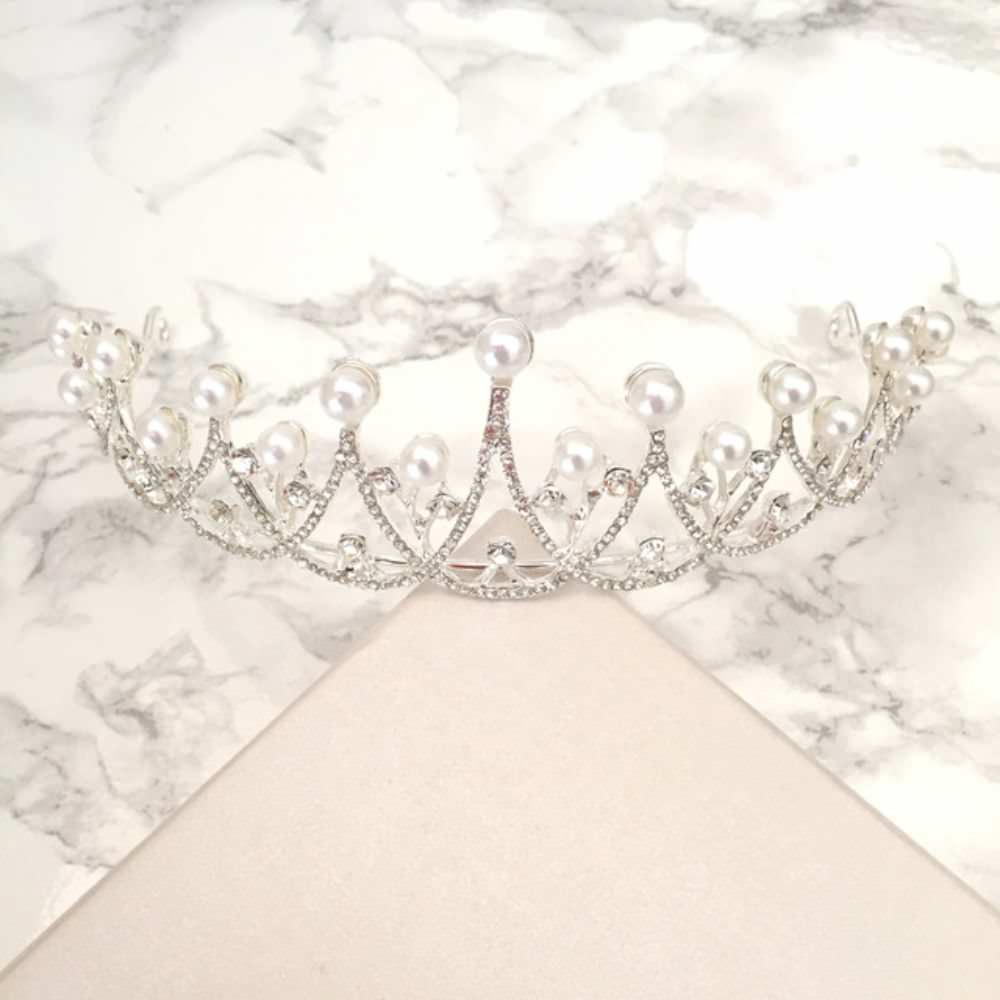 【ヘッドドレス】princess ビジューブライダルティアラ 【結婚式 ヘアアクセサリー】