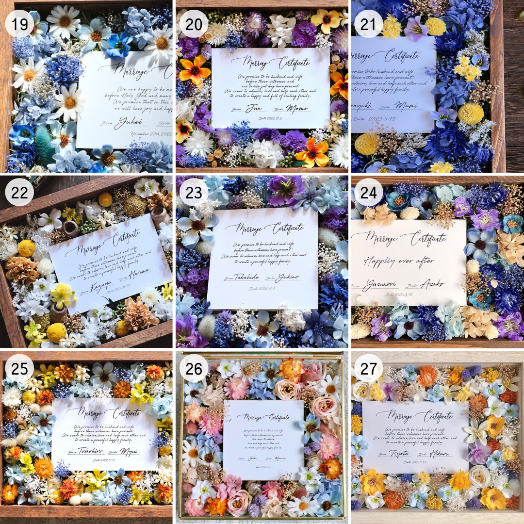 【comme si.】 真鍮のガラスボックス 正方形 30名～60名〈ゲスト参加型結婚証明書〉