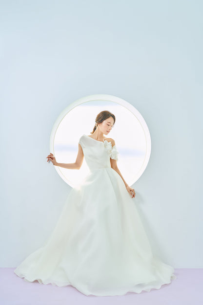 Seri セリ【ウェディングドレス レンタル】韓国ドレス/LEMERE オーガンジー Aライン【結婚式】