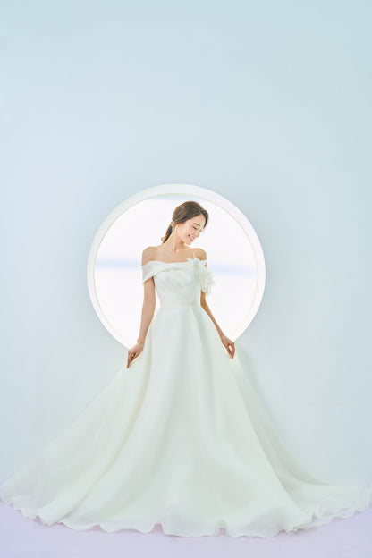 Seri セリ【ウェディングドレス レンタル】韓国ドレス/LEMERE オーガンジー Aライン【結婚式】