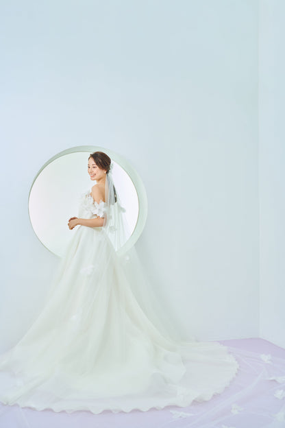 Seri セリ【ウェディングドレス レンタル】韓国ドレス/LEMERE オーガンジー Aライン【結婚式】