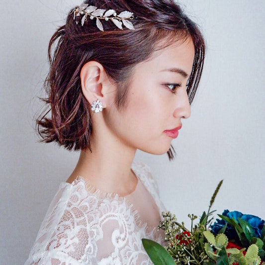 【ピアス・イヤリング】ビジュー クリスタル ブライダル イヤリング d9 【結婚式 ピアス イヤリング】