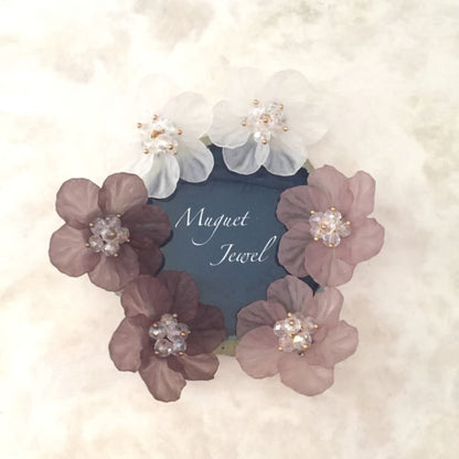 【ピアス・イヤリング】clear ビジューフラワーピアス/ブライダルアクセサリー 【結婚式 ピアス イヤリング】