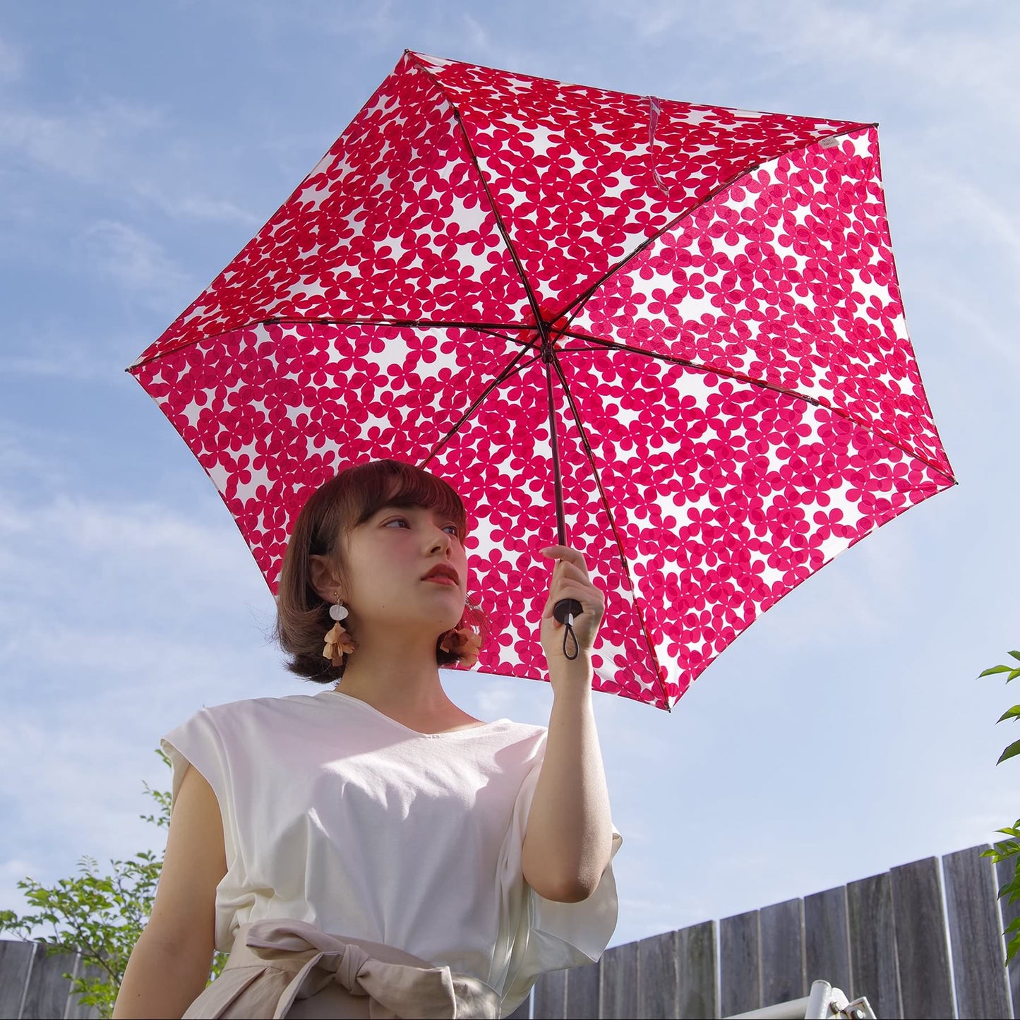 柄物カーボン軽量ミニ55 【折りたたみ傘 おすすめ】 【結婚式 引き出物 ギフト】