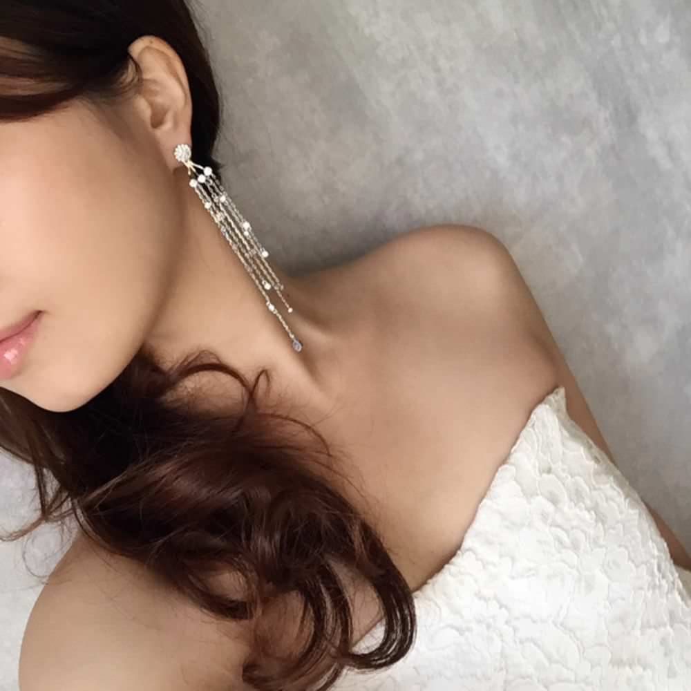 【ピアス・イヤリング】merveilleux ジルコニアピアス/ブライダルアクセサリー 【結婚式 ピアス イヤリング】