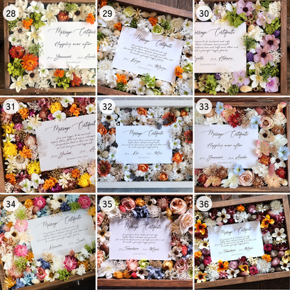 【comme si.】 木箱 正方形 30名～60名〈ゲスト参加型結婚証明書〉