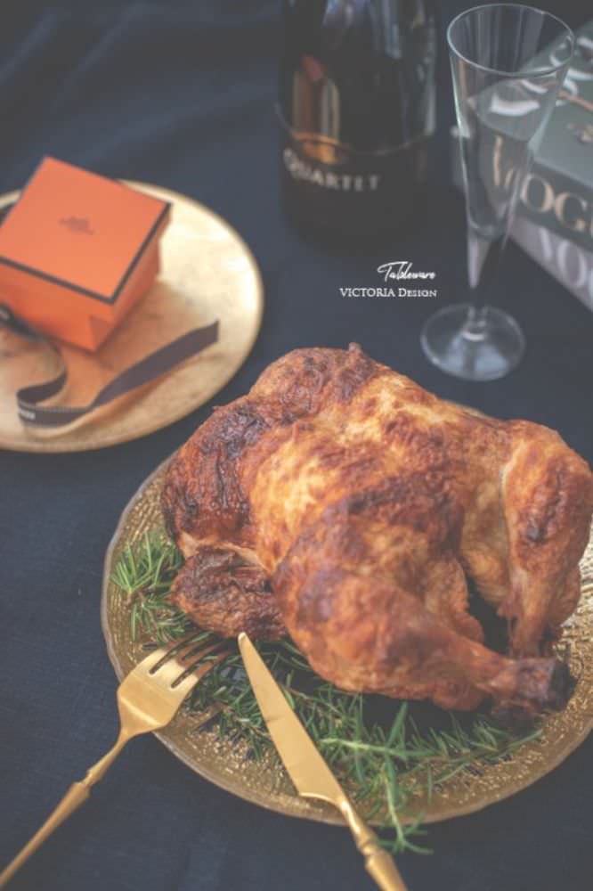 ターキーガラスプレート(ゴールド) 【結婚式 ギフト 引き出物 食器類】