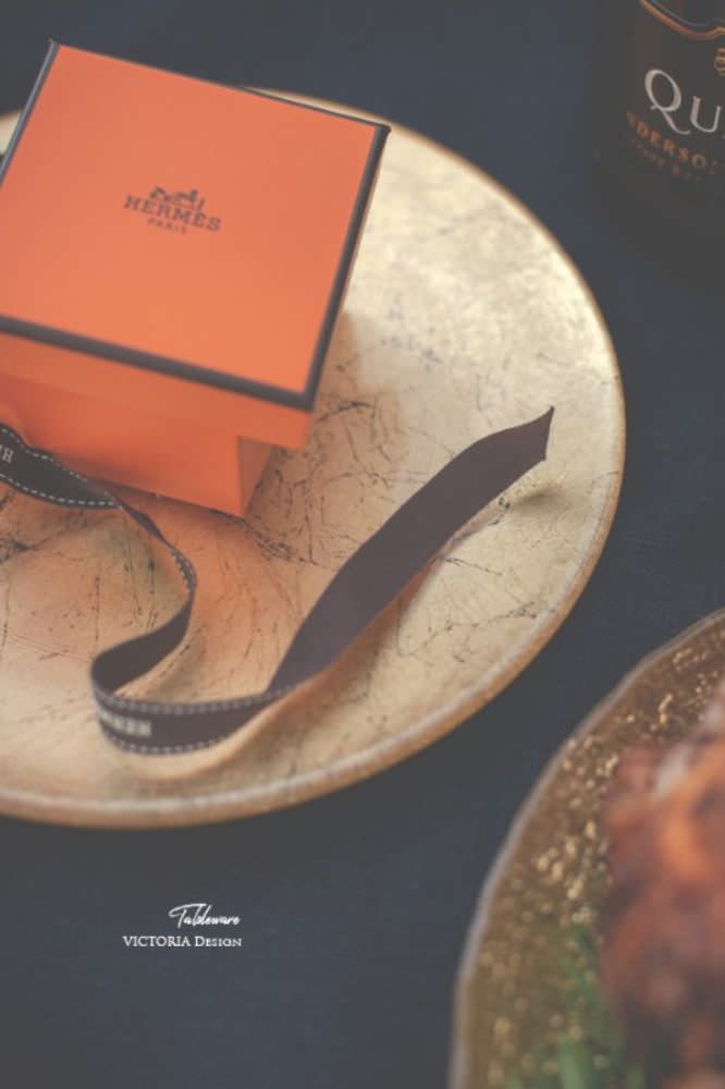 ターキーガラスプレート(ゴールド) 【結婚式 ギフト 引き出物 食器類】