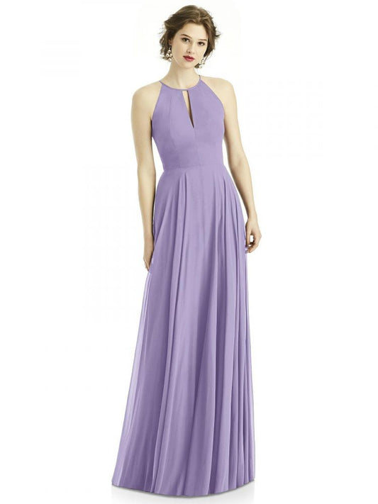 1502 ラグジュアリーシフォン ホルターネック ブライズメイド ロングドレス 82色 【結婚式 ブライズメイド アッシャー オーダーメイド】