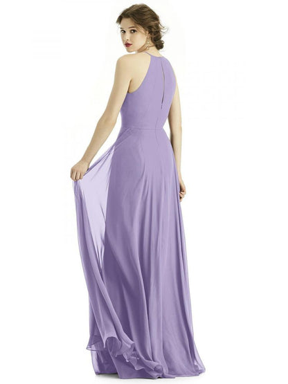 1502 ラグジュアリーシフォン ホルターネック ブライズメイド ロングドレス 82色 【結婚式 ブライズメイド アッシャー オーダーメイド】