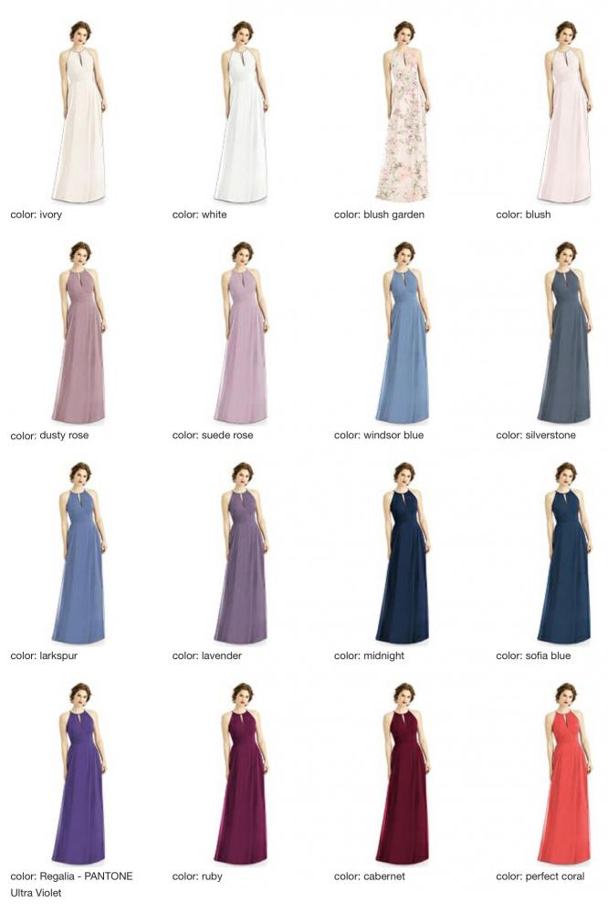 1502 ラグジュアリーシフォン ホルターネック ブライズメイド ロングドレス 82色 【結婚式 ブライズメイド アッシャー オーダーメイド】
