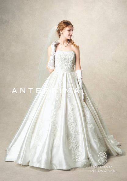 ANT0169 アンテプリマバックリボン プリンセスライン チュール袖ドレス 【ウェディングドレス レンタル】