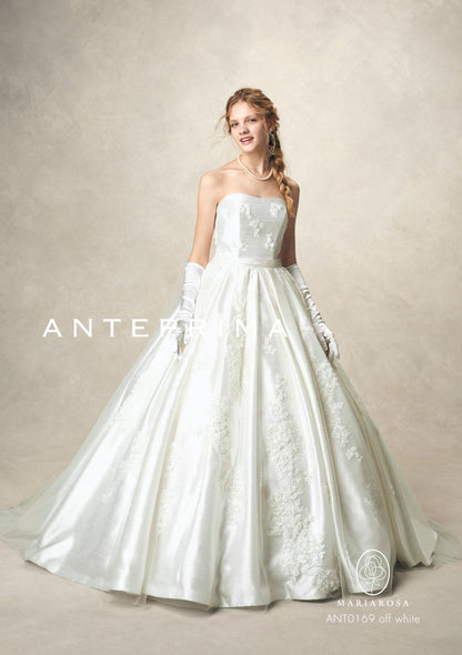 ANT0169 アンテプリマバックリボン プリンセスライン チュール袖ドレス 【ウェディングドレス レンタル】