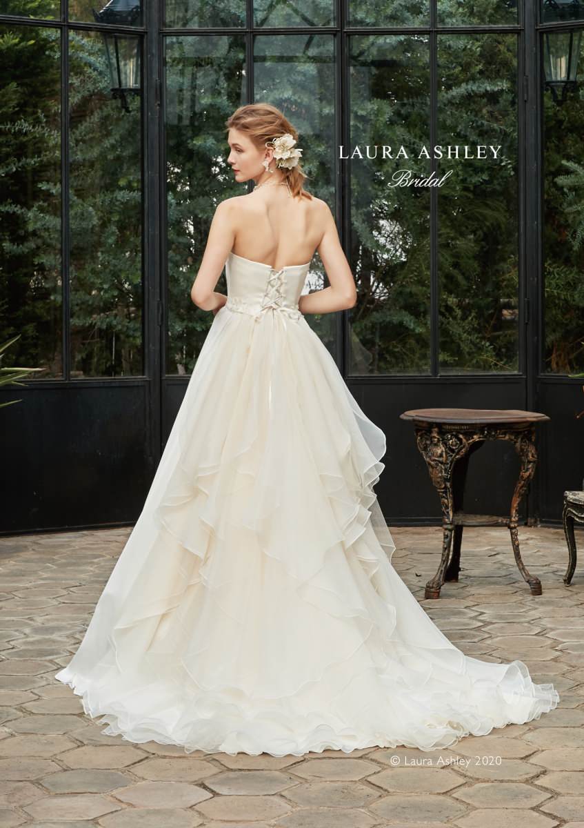 ローラアシュレイ パフスリーブ2WAYドレス 【ウェディングドレス レンタル】