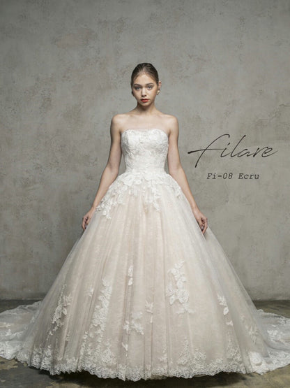 Filare レースビッグボリュームドレス 【ウェディングドレス レンタル】
