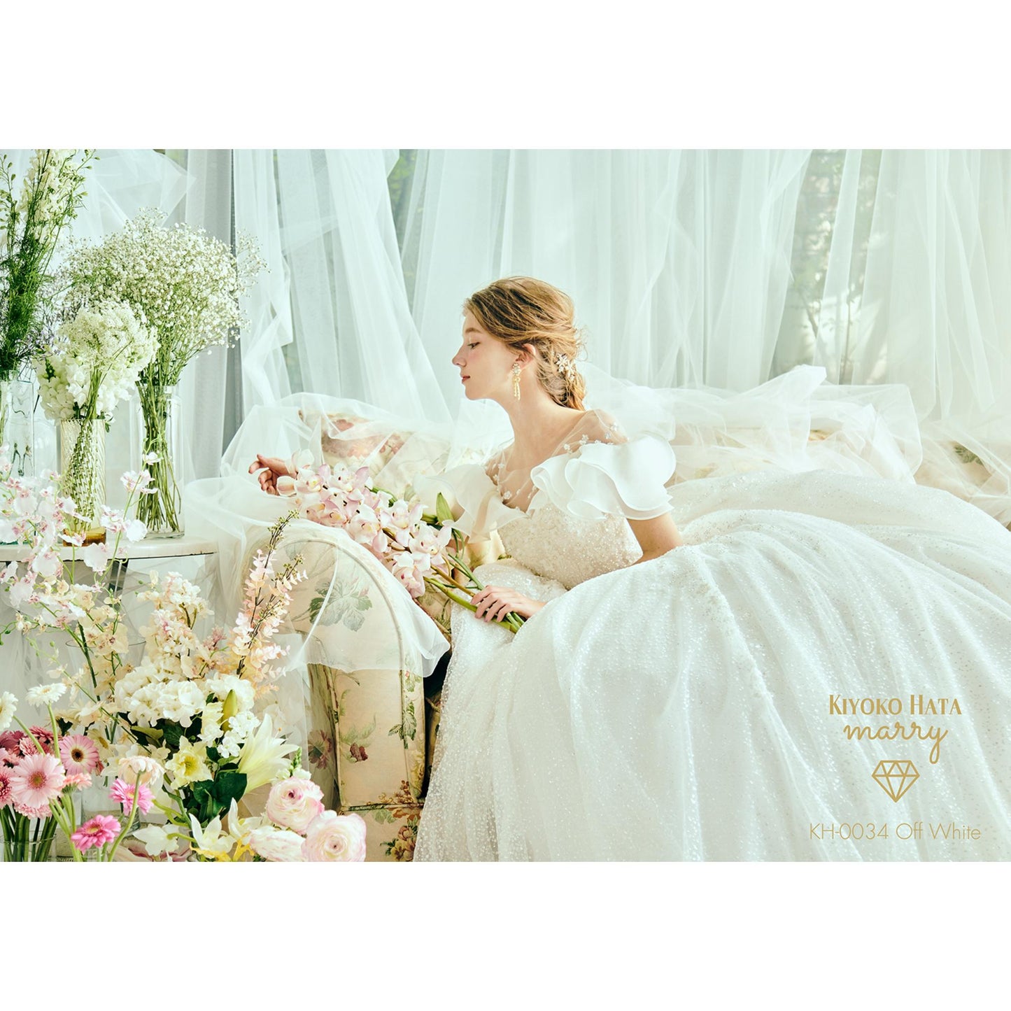 KIYOKO HATA Off White 天使のドレス KH-0034【ウェディングドレス レンタル】