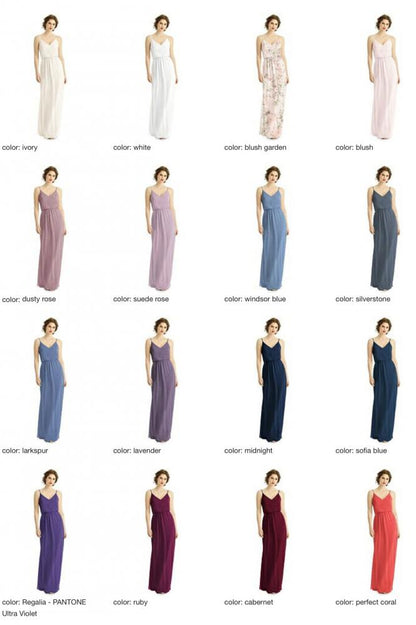 1505 ラグジュアリーシフォン ブライズメイド ロングドレス 82色 【結婚式 ブライズメイド アッシャー オーダーメイド】