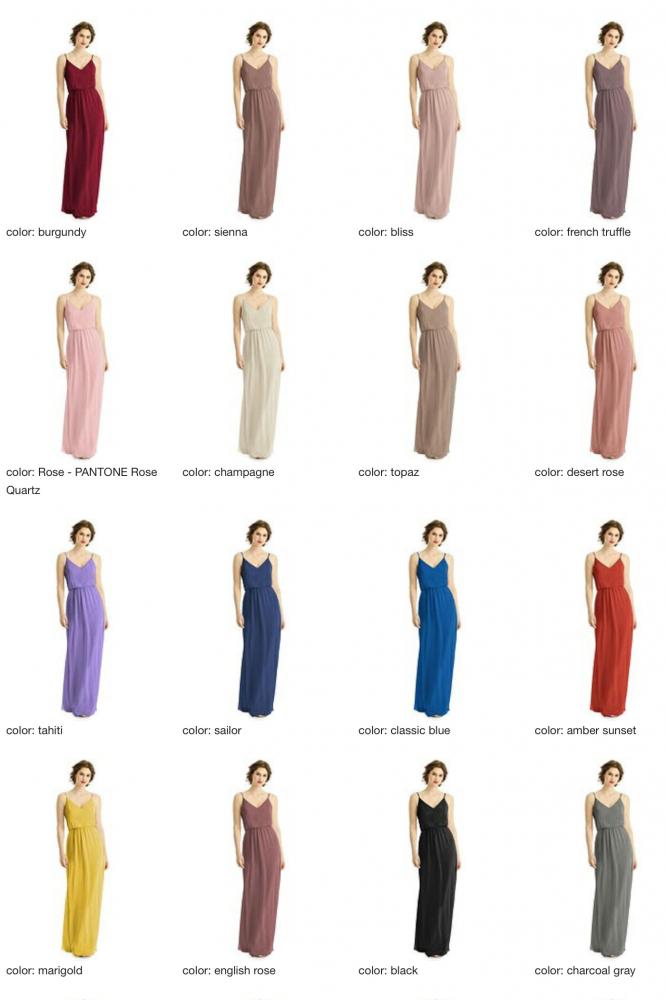 1505 ラグジュアリーシフォン ブライズメイド ロングドレス 82色 【結婚式 ブライズメイド アッシャー オーダーメイド】