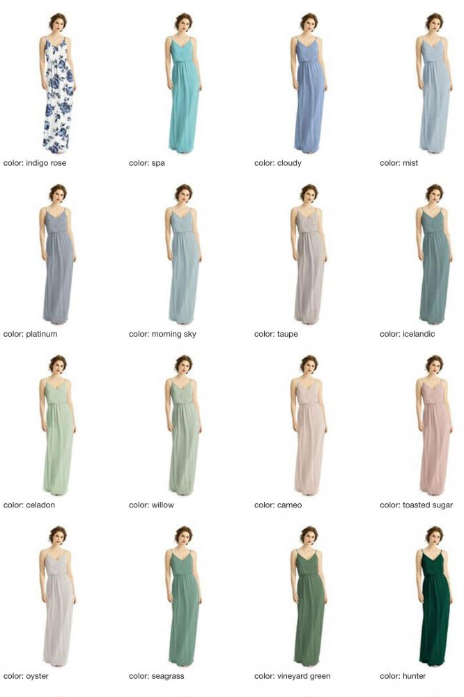 1505 ラグジュアリーシフォン ブライズメイド ロングドレス 82色