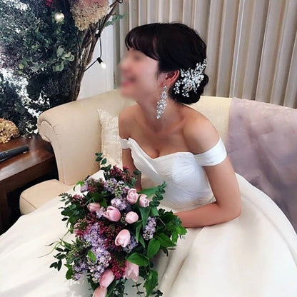 【ヘッドドレス】ブライダルヘッドドレス ビジュー リーフ ボンネ e6 【結婚式 ヘアアクセサリー】