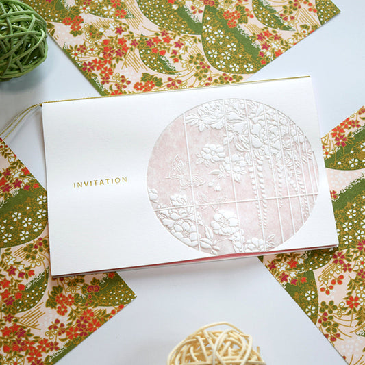 【結婚式 招待状セット】 奏 薄紅 (印刷込み)【結婚式 ペーパー 招待状】