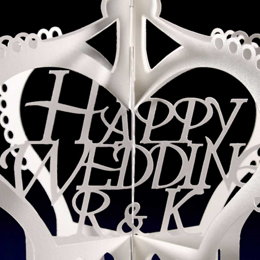 【イニシャル入れ】ウェディングポップアップカード〈クラウン〉 【結婚式 その他ウェルカムグッズ】