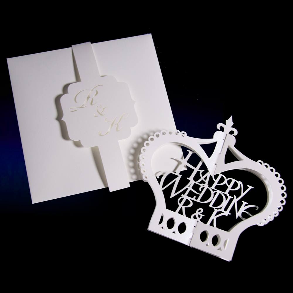 【イニシャル入れ】ウェディングポップアップカード〈クラウン〉 【結婚式 その他ウェルカムグッズ】