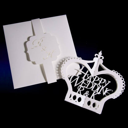 【イニシャル入れ】ウェディングポップアップカード〈クラウン〉 【結婚式 その他ウェルカムグッズ】
