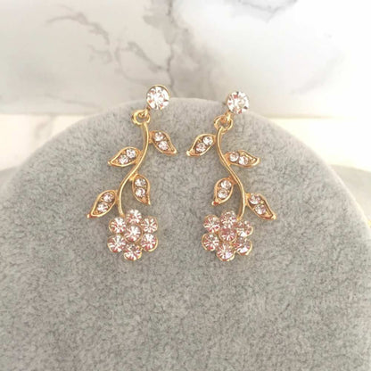 twig gold ビジューネックレス&ピアスセット/ブライダルアクセサリー 【結婚式 アクセサリーセット】