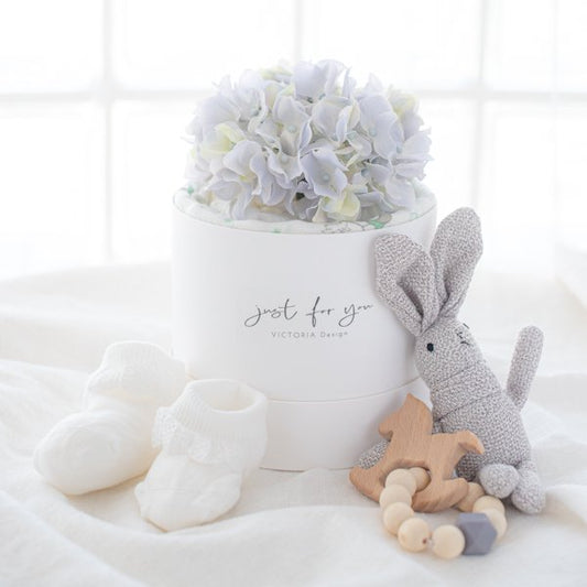 ダイパーケーキ&おくるみ&おもちゃセット(ブルー) 【結婚式 ギフト 内祝い 結婚祝い 出産祝い】