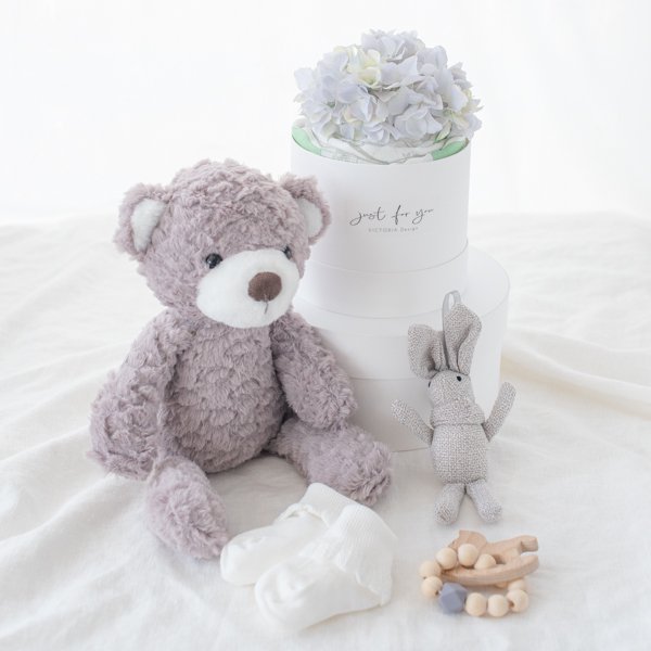 ダイパーケーキ&おくるみ&おもちゃ&ベアーぬいぐるみセット(ブルー) 【結婚式 ギフト 内祝い 結婚祝い 出産祝い】