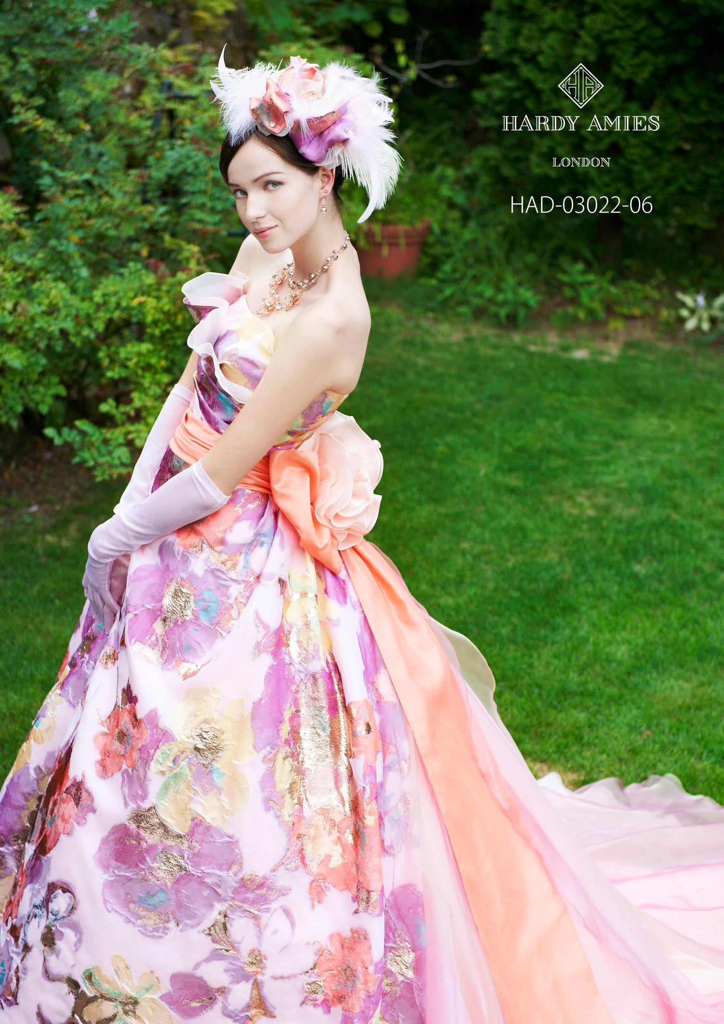 HARDY AMIESジャガード花柄 HAD-03022-06 【結婚式 カラードレス レンタル】