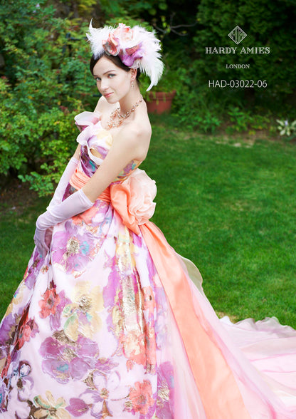 HARDY AMIESジャガード花柄 HAD-03022-06 【結婚式 カラードレス レンタル】