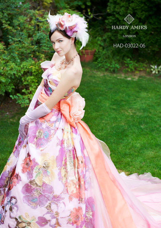HARDY AMIESジャガード花柄 HAD-03022-06 【結婚式 カラードレス レンタル】