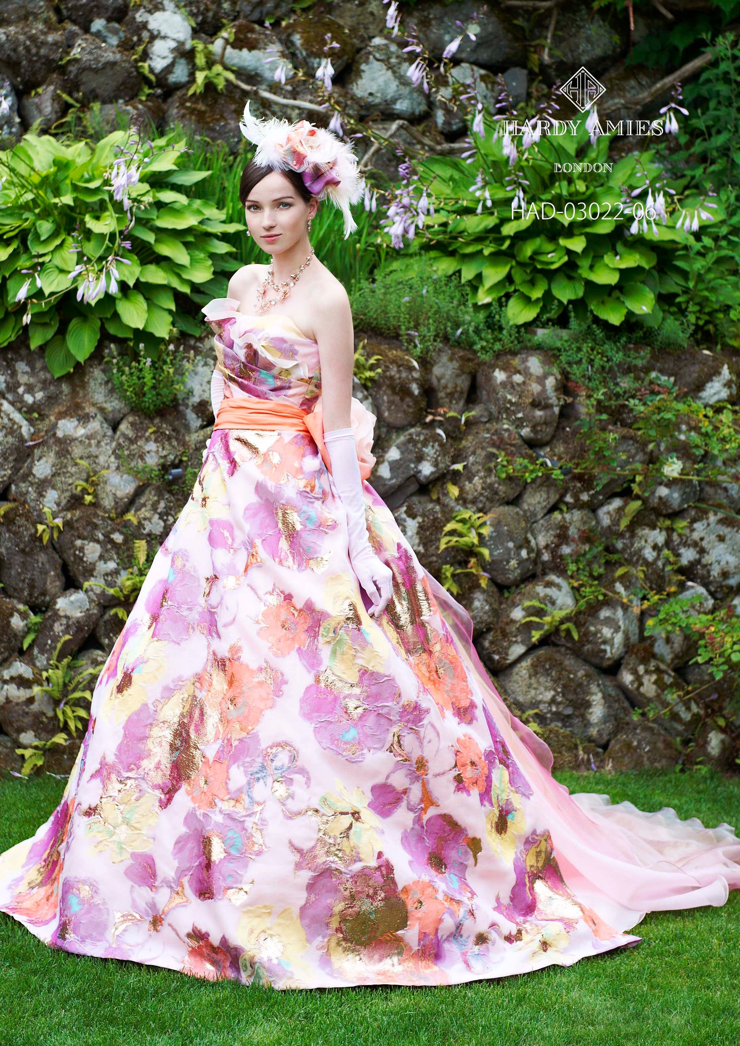 HARDY AMIESジャガード花柄 HAD-03022-06 【結婚式 カラードレス レンタル】