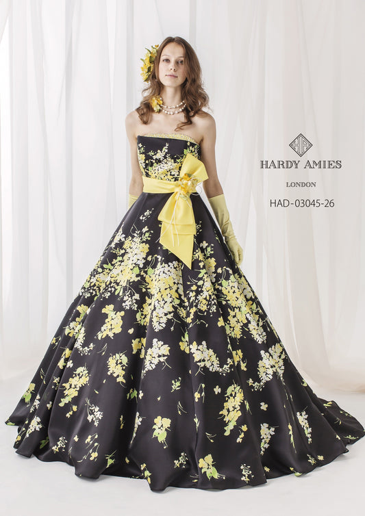HARDY AMIESネイビー×イエロー HAD-03045 【結婚式 カラードレス レンタル】