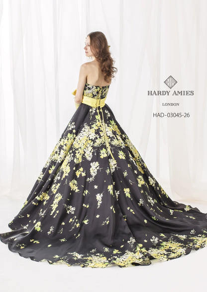 HARDY AMIESネイビー×イエロー HAD-03045 【結婚式 カラードレス レンタル】