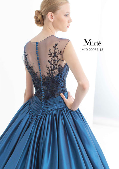 Mirte ネイビー袖あり 【結婚式 カラードレス レンタル】