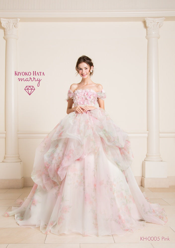 KIYOKO HATA×marry お気に入りの柄ドレス KH-0005 【結婚式 カラードレス レンタル】