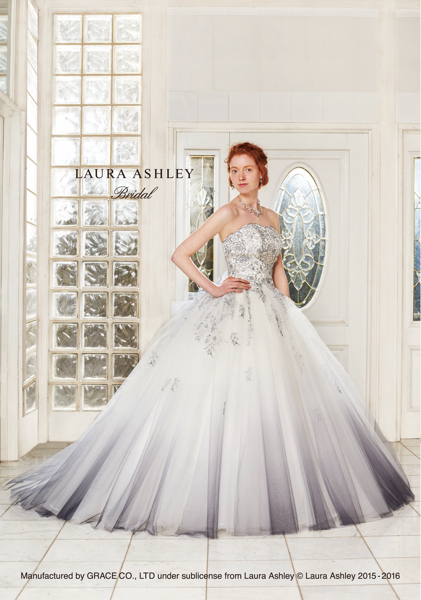 LAURA ASHLEYグレーグラデーション 【結婚式　カラードレス　レンタル】