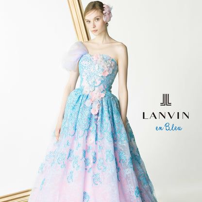 LANVIN en　Blueライトブルー×ピンク　LB/32659 【結婚式　カラードレス　レンタル】