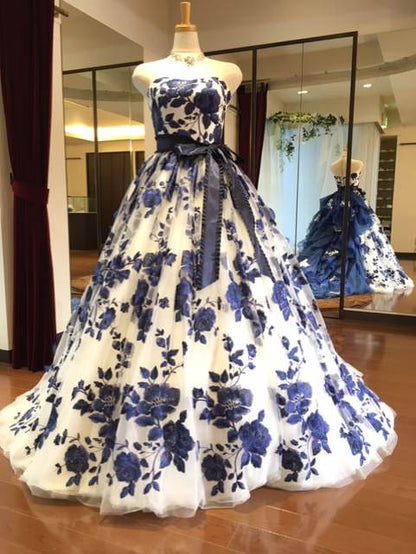 ISAMU MORITAブルー IC-23 【結婚式 カラードレス レンタル】