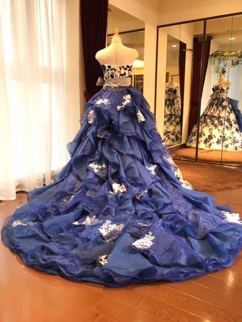 ISAMU MORITAブルー IC-23 【結婚式 カラードレス レンタル】