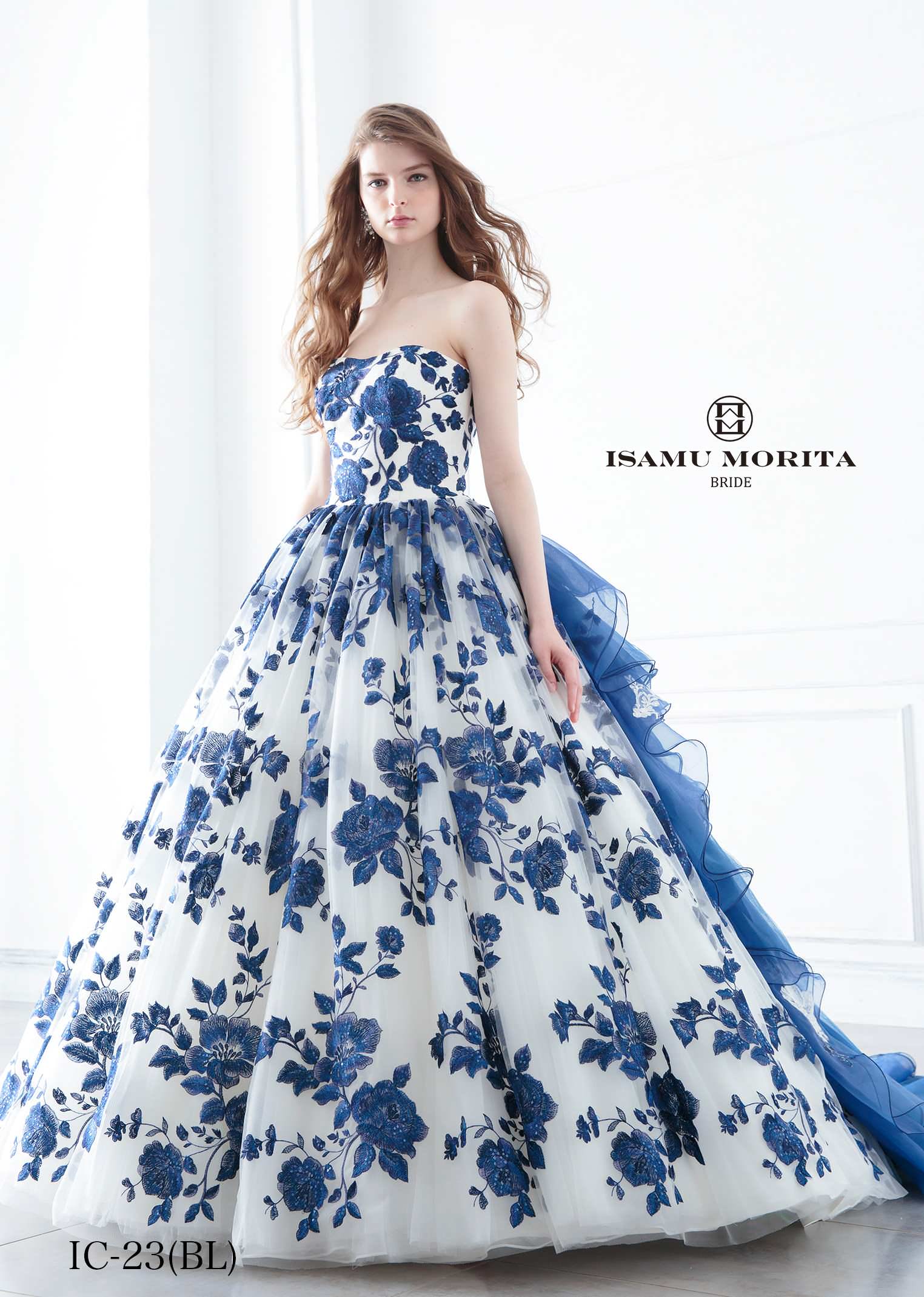 ゆいさま専用　カラードレス ISAMU MORITAブルー IC-23 【結婚式 カラードレス レンタル】 – 結婚式