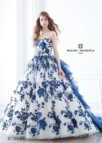 ISAMU MORITAブルー IC-23 【結婚式 カラードレス レンタル】