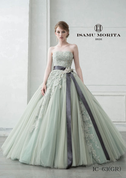 ISAMU MORITAグリーン IC-63 【結婚式 カラードレス レンタル】
